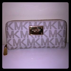 White & Gold MK wallet